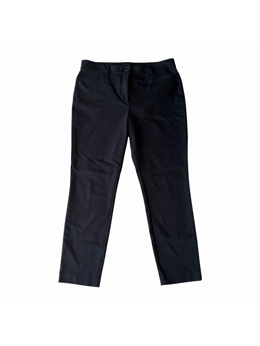 LOFT Women’s Black Flat Front Solid Dress Pants Skinny Leg Stretch Pockets - Picture 1 of 8